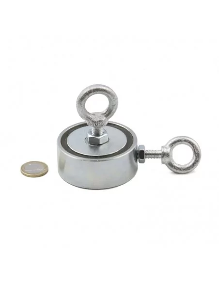 Íman de pesca de neodímio ⌀67×28 mm rosca M10 e M8 N35 Íman de pesca de neodímio ⌀67×28 mm rosca M10 e M8 N35
