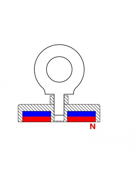 Íman de pesca de neodímio ⌀67×12 mm rosca M10 N35