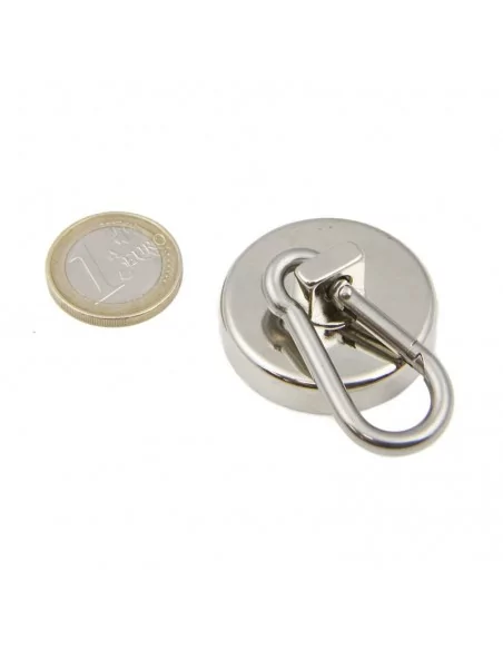Aimant à mousqueton en néodyme ⌀36×7.8 mm mousqueton L17.8 mm N35