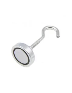 Imán con gancho de neodimio ⌀25×20 mm rosca M4 N35