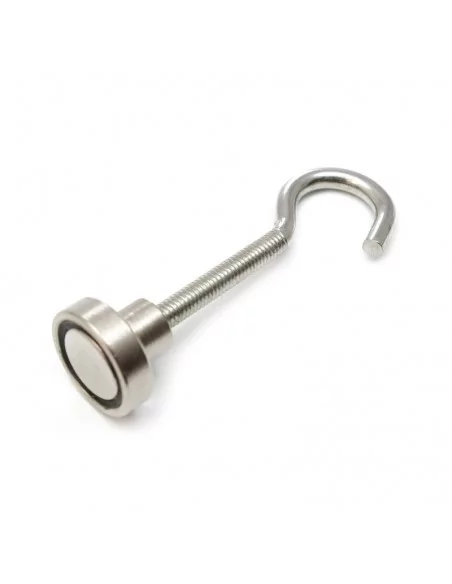 Íman com gancho de neodímio ⌀16×4.5 mm rosca M4 N35 Íman com gancho de neodímio ⌀16×4.5 mm rosca M4 N35