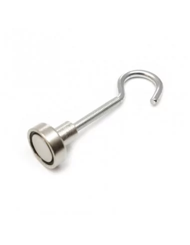 Íman com gancho de neodímio ⌀13×4.5 mm rosca M3 N35 Íman com gancho de neodímio ⌀13×4.5 mm rosca M3 N35