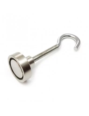 Íman com gancho de neodímio ⌀20×4.5 mm rosca M4 N35 Íman com gancho de neodímio ⌀20×4.5 mm rosca M4 N35
