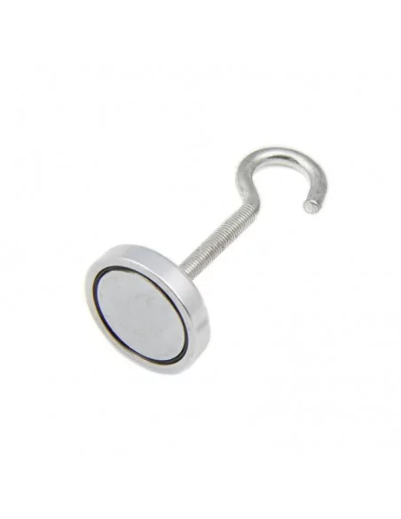Íman com gancho de neodímio ⌀32×7 mm rosca M5 N35 Íman com gancho de neodímio ⌀32×7 mm rosca M5 N35
