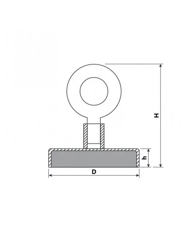 Imán con hembrilla de neodimio ⌀20×6 mm M4 N35 Imán con hembrilla de neodimio ⌀20×6 mm M4 N35