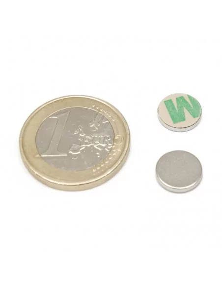 Íman autoadesivo de neodímio ⌀8 × 1 mm N35 face Norte