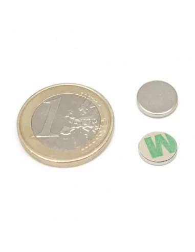 Íman autoadesivo de neodímio ⌀8 × 1 mm N35 face Sul