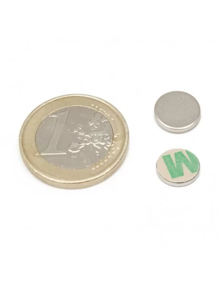 Íman autoadesivo de neodímio ⌀8 × 1 mm N35 face Sul