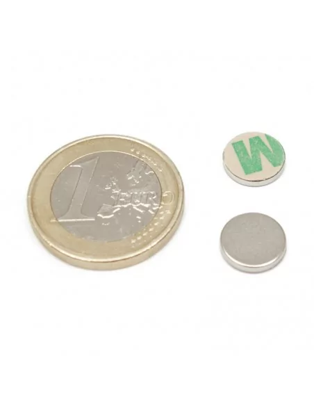 Íman autoadesivo de neodímio ⌀9×2 mm N35 face Norte