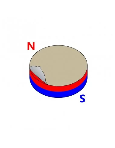 Íman autoadesivo de neodímio ⌀10×2 mm N35 face Norte