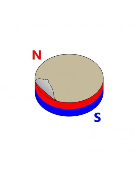 Íman autoadesivo de neodímio ⌀10×2 mm N35 face Norte