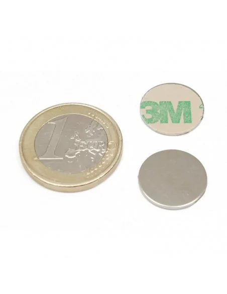 Íman autoadesivo de neodímio ⌀15×1 mm N35 face Norte