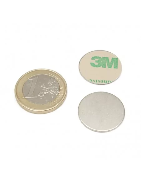 Íman autoadesivo de neodímio ⌀20×0.5 mm N35 face Norte