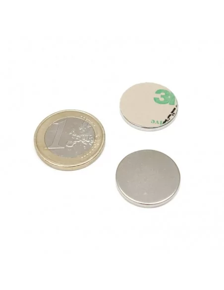 Íman autoadesivo de neodímio ⌀20×1 mm N35 face Norte