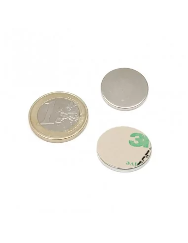 Íman autoadesivo de neodímio ⌀20×1 mm N35 face Sul