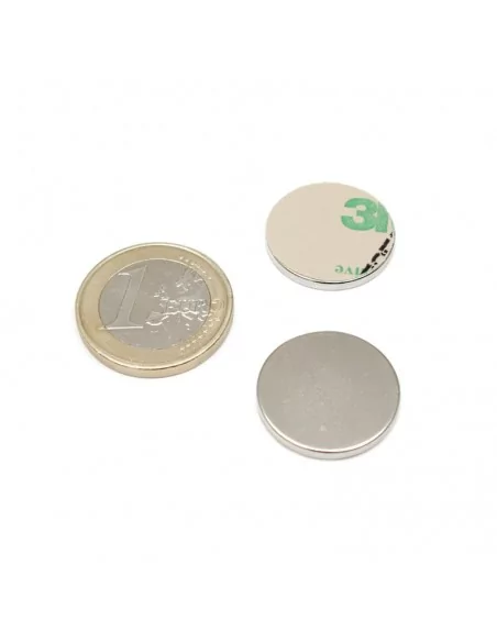 Íman autoadesivo de neodímio ⌀20×1 mm face Norte