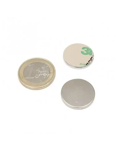 Íman autoadesivo de neodímio ⌀20×1 mm face Norte
