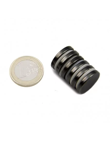 Disco de neodímio ⌀19×3 mm N52 epóxi preto Disco de neodímio ⌀19×3 mm N52 epóxi preto