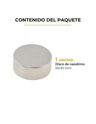Disco de neodimio ⌀55 × 30 mm N45 Disco de neodimio ⌀55 × 30 mm N45