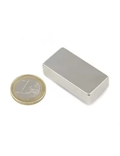 Bloco de neodímio 40 × 20 × 10 mm N35