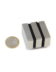 Bloco de neodímio 40 × 20 × 10 mm N35 2