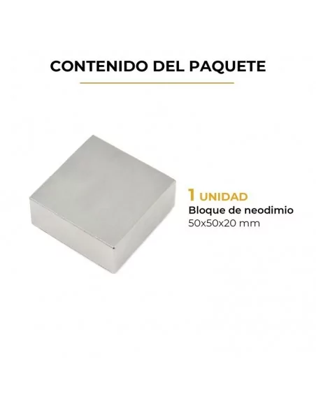 Bloco de neodímio 50×50×20 mm N52