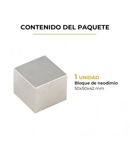 Bloco de neodímio 50×50×42 mm N45