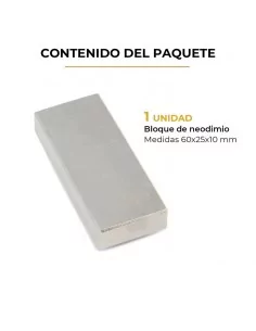 Bloco de neodímio 60×25×10 mm N40 2