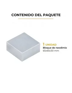 Bloco de neodímio 65×65×30 mm N45 2