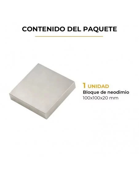 Bloco de neodímio 100×100×20 mm N35