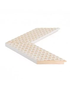Muestra moldura Braid 701/012 · 85×18 mm · Blanco