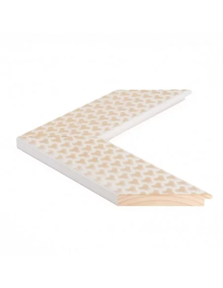 Muestra moldura Braid 701/012 · 85×18 mm · Blanco