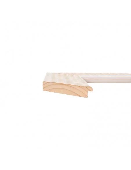 Muestra moldura Braid 701/012 · 85×18 mm · Blanco