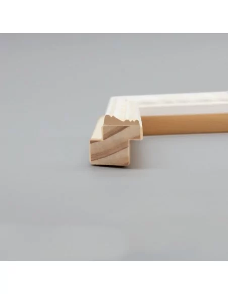 Muestra moldura Kolumna 680/016 · 21×20 mm · Blanco