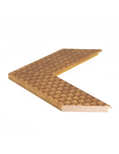 Muestra moldura Braid 701/825 · 85×18 mm · Oro