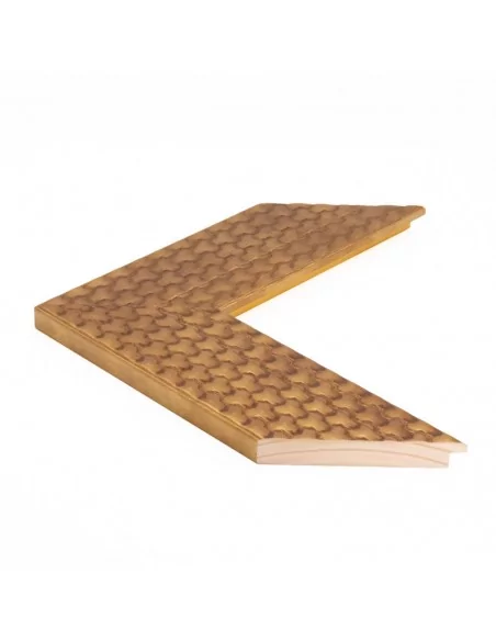 Muestra moldura Braid 701/825 · 85×18 mm · Oro
