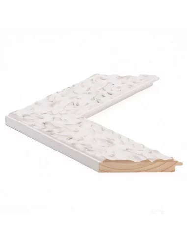 Muestra moldura Volcano 700/011 · 85×20 mm · Blanco