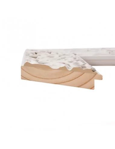 Muestra moldura Volcano 700/011 · 85×20 mm · Blanco