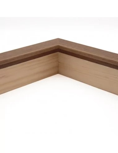 Muestra moldura Nordic 709/1605 · 28×52 mm · Avellana