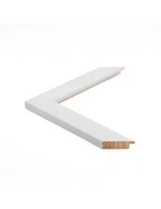 Muestra moldura Nordic 711/0111 · 38×15 mm · Blanco
