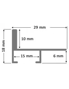 MOLDURA nº26 DE ALUMINIO PARA PANELES RÍGIDOS | 18 x 29 mm 2