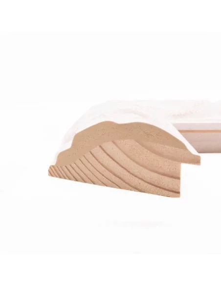 Muestra moldura Corazza 695/010 · 89×41 mm · Blanco