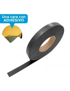 IMÁN FLEXIBLE ADHESIVO para ETIQUETAS. BOBINA 10m VARIOS ANCHOS