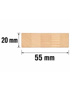 Sarrafão de Madeira Pinho Joint Finger 55x20 mm 2