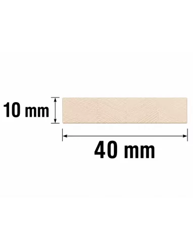 Tasseau en Épicéa Lamellé-Collé 40x10 mm - schéma avec mesures
