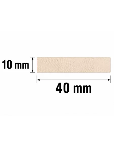 Listón de Abeto Alistonado 40x10 mm - esquema con medidas
