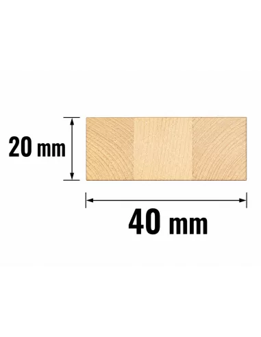 Tasseau en Bois d'Épicéa Lamellé-collé 40x20 mm - schéma avec mesures
