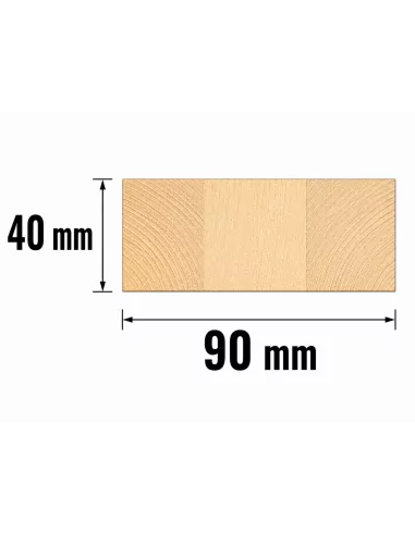 Tasseau en Épicéa Lamellé-Collé 90x40 mm - Bois pour Structures et Bricolage - schéma avec mesures Tasseau en Épicéa Lamellé-Collé 90x40 mm - Bois pour Structures et Bricolage - schéma avec mesures