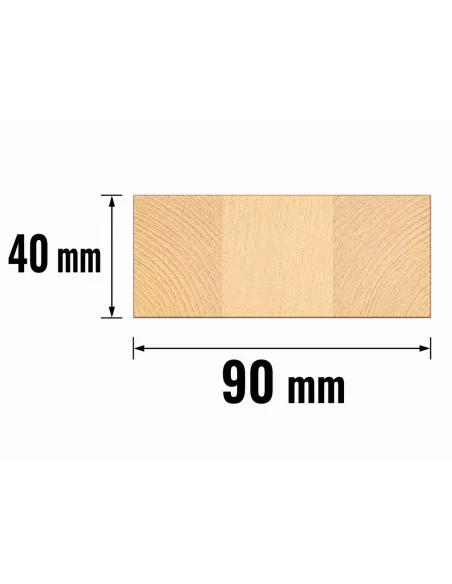 Tasseau en Épicéa Lamellé-Collé 90x40 mm - Bois pour Structures et Bricolage - schéma avec mesures Tasseau en Épicéa Lamellé-Collé 90x40 mm - Bois pour Structures et Bricolage - schéma avec mesures
