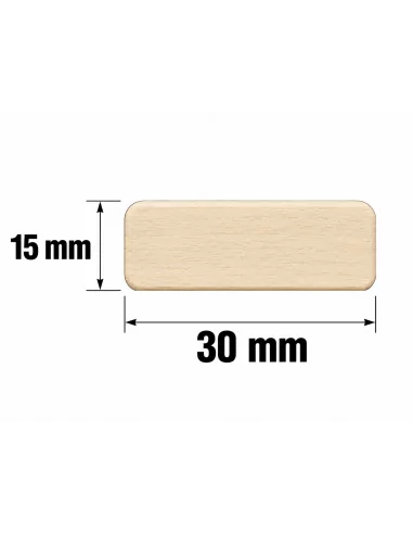 Ripão de Madeira Ayous 30x15 mm com Bordos Arredondados - esquema com medidas Ripão de Madeira Ayous 30x15 mm com Bordos Arredondados - esquema com medidas